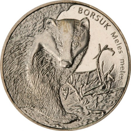 2 złote - Zwierzęta świata - Borsuk